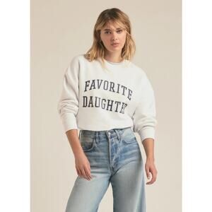 Favorite Daughter The Collegiate Sweatshirt Size M White Casual Preppy Tennis